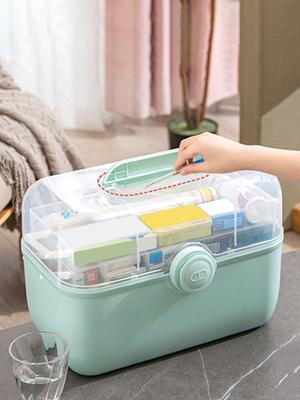 Large Capacity Family Medicine Organizer Box Portable First Aid Kit Medicine Storage Boxes Organizers Plastic Organizing Home