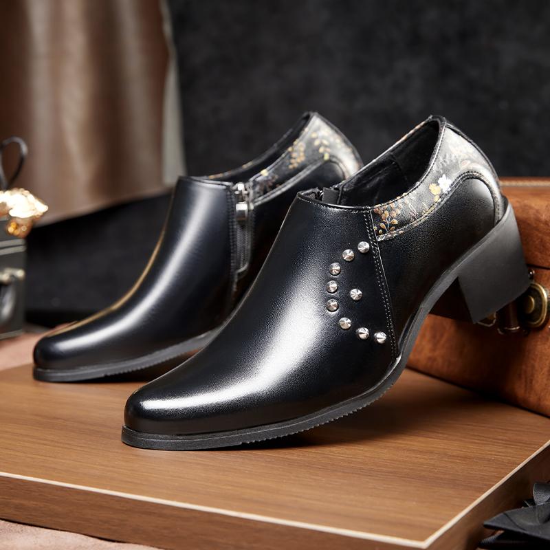 Fashion Hot Selling Men's Banquet Dress Shoes Groom's Wedding Shoes Europe America High-end Elegant Brown Men's Business Leather Shoes