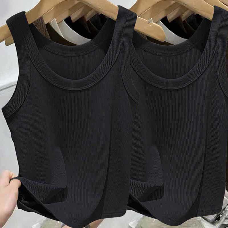 Geripptes Camisole-Oberteil aus Eisseide für Damen mit U-Ausschnitt und Spaghettiträgern für Frühling und Sommer