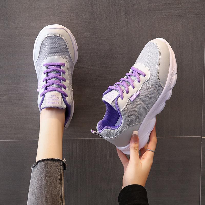 Damskie lekkie antypoślizgowe buty do biegania sznurowane: Oddychający, Wygodny i Odporny na Zużycie na Co Dzień, w Podróży i do Pracy