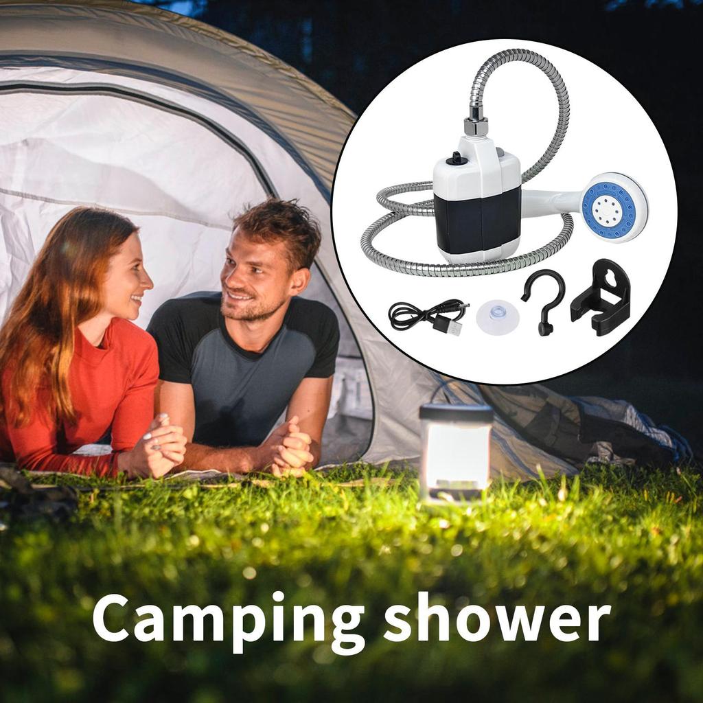 1pcs Camping Shower Pump RV Outdoor Shower Kit Camp Shower Handheld Water Pump With Hose For Camping Hiking Beach Travel