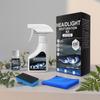 Automotive Headlamp Restoration Fluid Kit with Towel and Sponge Car Headlight Cleaner for Oxidized and Yellowed Lenses