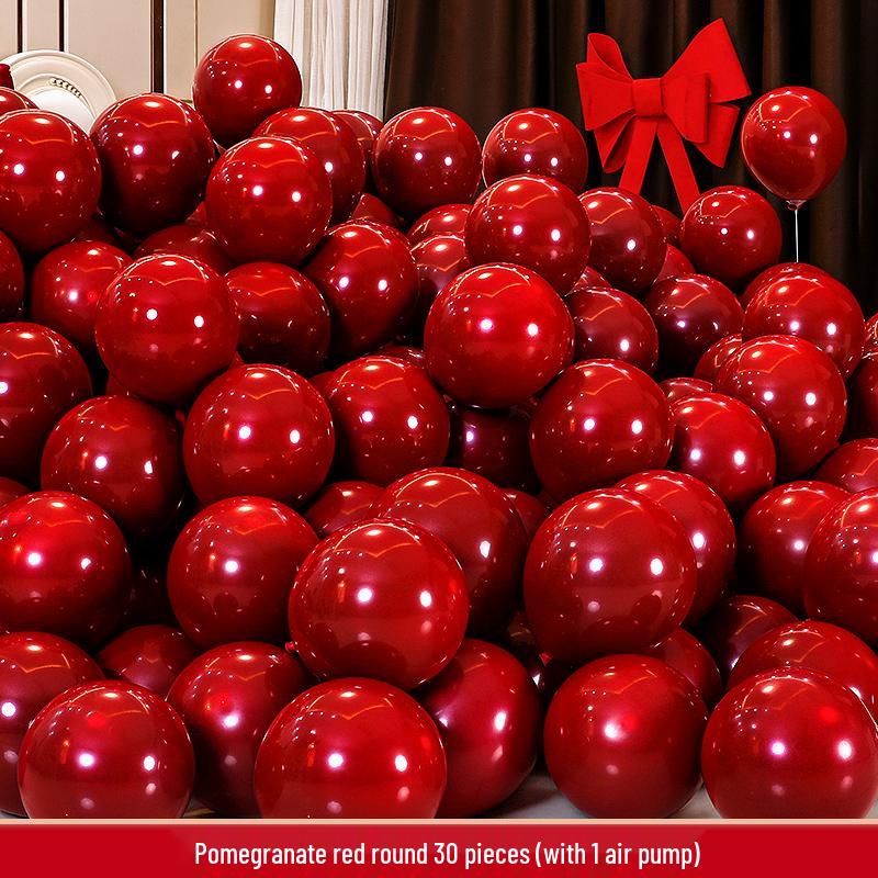 Red Wedding Balloons: Romantic Bedroom & Living Room Decor, Photo Props, Wedding Scene Setup