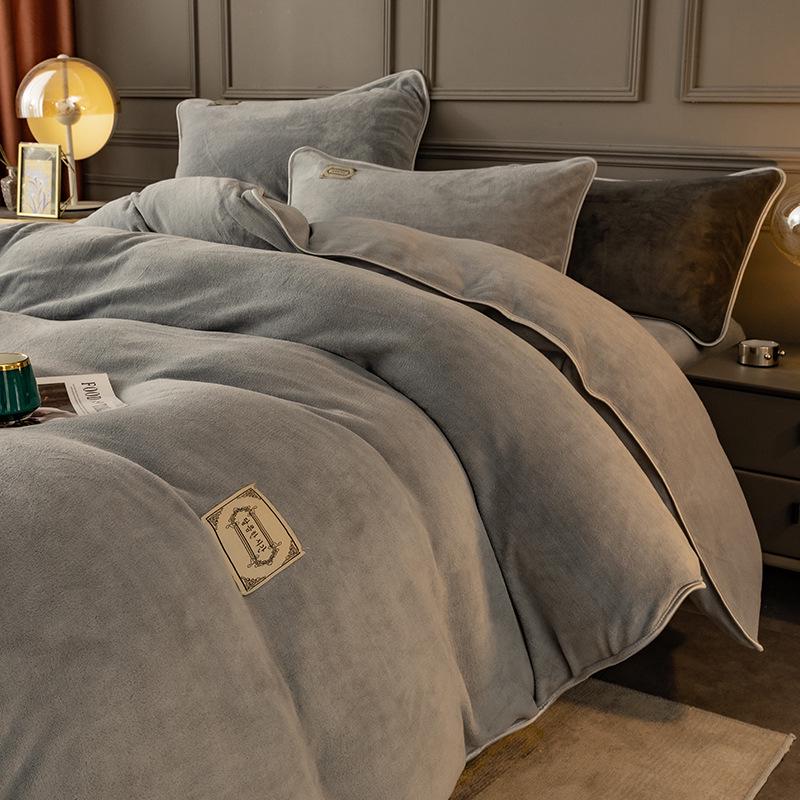 Korallfleece Milchsamt Bettbezug, Einzel 150x200cm, Winter Warm Verdickt.