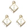 Pack of 3 Heart/Horseshoe/Dices Poker Card Pendants Accessories for Necklace and Earrings Copper Jewelry Components