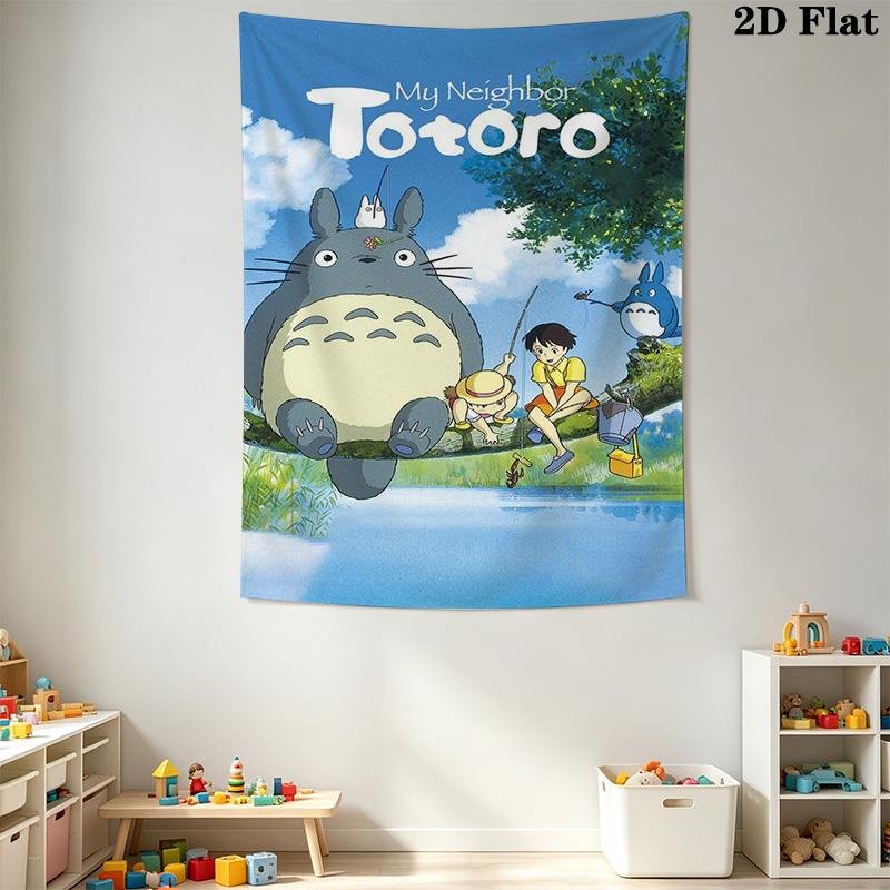 Neighbor Totoro Magical Journey Tapestry Background Cloth Wallmounted Home Decor Background Wall Hanging Cloth Homestay Soft Decoration Tapestry