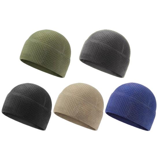 Autumn Winter Knitted Skull Cap Men Women Warm Thermal Hat Cold Weather Outdoor Cycling Skiing Running