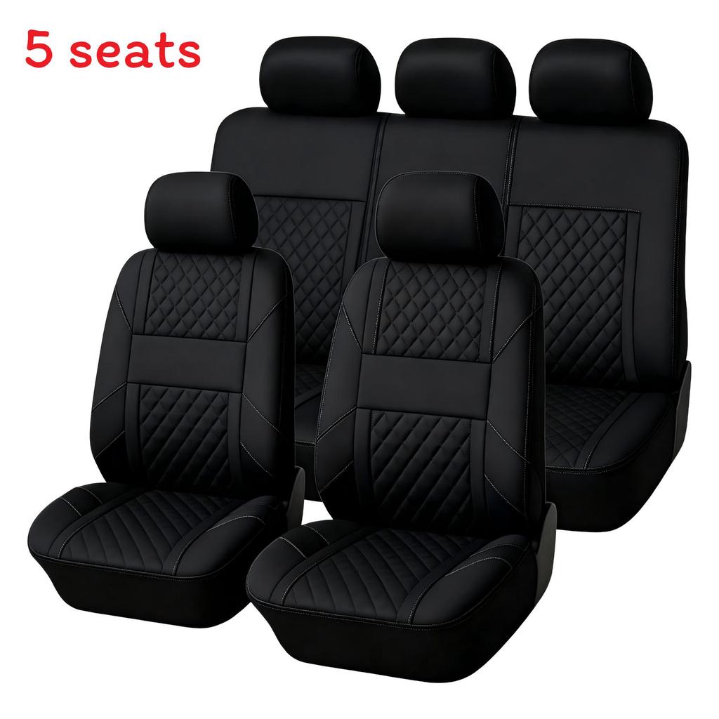 Autositzbezug Set Polyester Universal Ganzjahres mit Kreuzschraffur-Struktur für Familienfahrzeuge