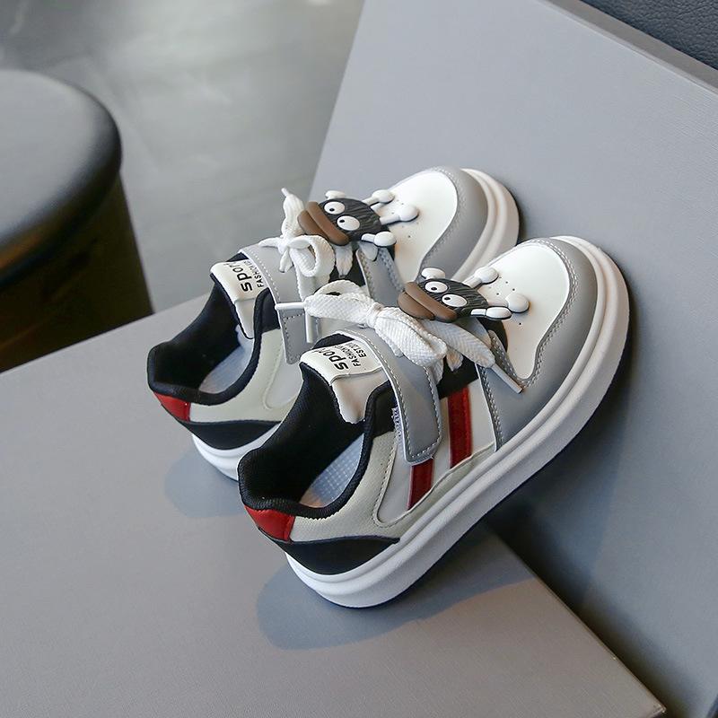 Children's Little White Shoes 2025 Autumn New Girls Cartoon Soft-soled Sports Shoes Korean Version Lightweight Non-slip Casual Board Shoes