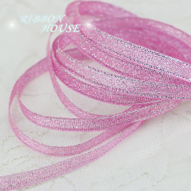 (25 Yards/lot) Polyester Pink Ribbon Christmas Packaging High-grade Quality Squares Ribbons 6/10/20/25/40mm