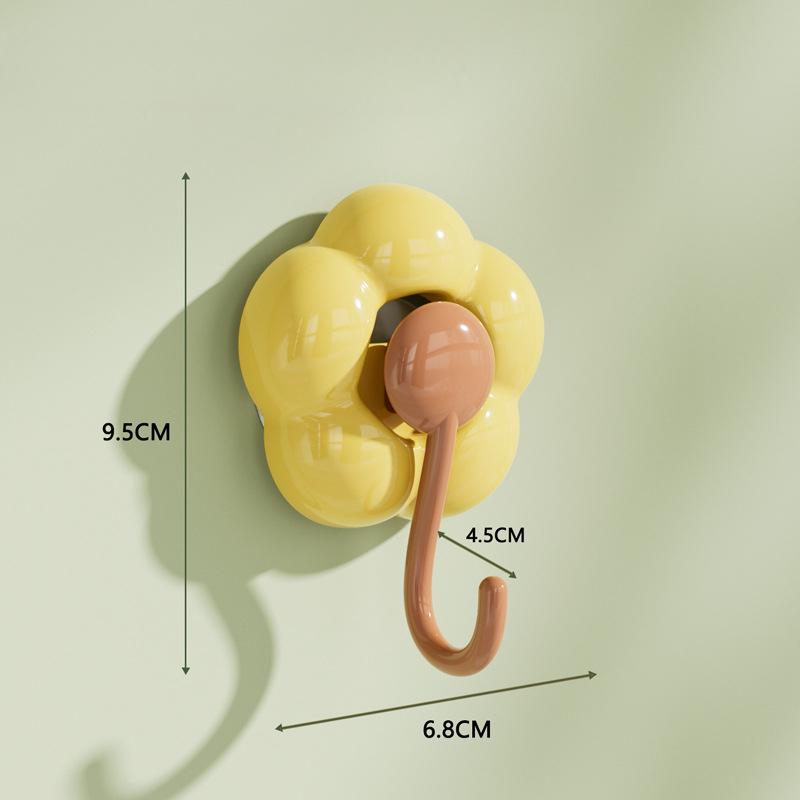 Sonnenblumen, Saugnapfhaken, Kein Bohren, Spurloser Haken, Vakuumsaugnapf, Küchen- und Wohnzimmerdekoration, Badezimmer Stark klebender Haken