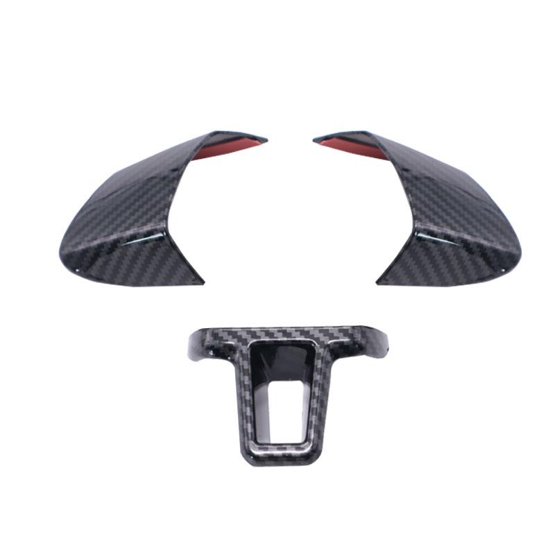 3pcs Car Styling ABS Carbon Fiber Texture Steering Wheel Panel Cover Trim For VW Golf 6 MK6 Bora Eos Polo Jetta Caddy Touran