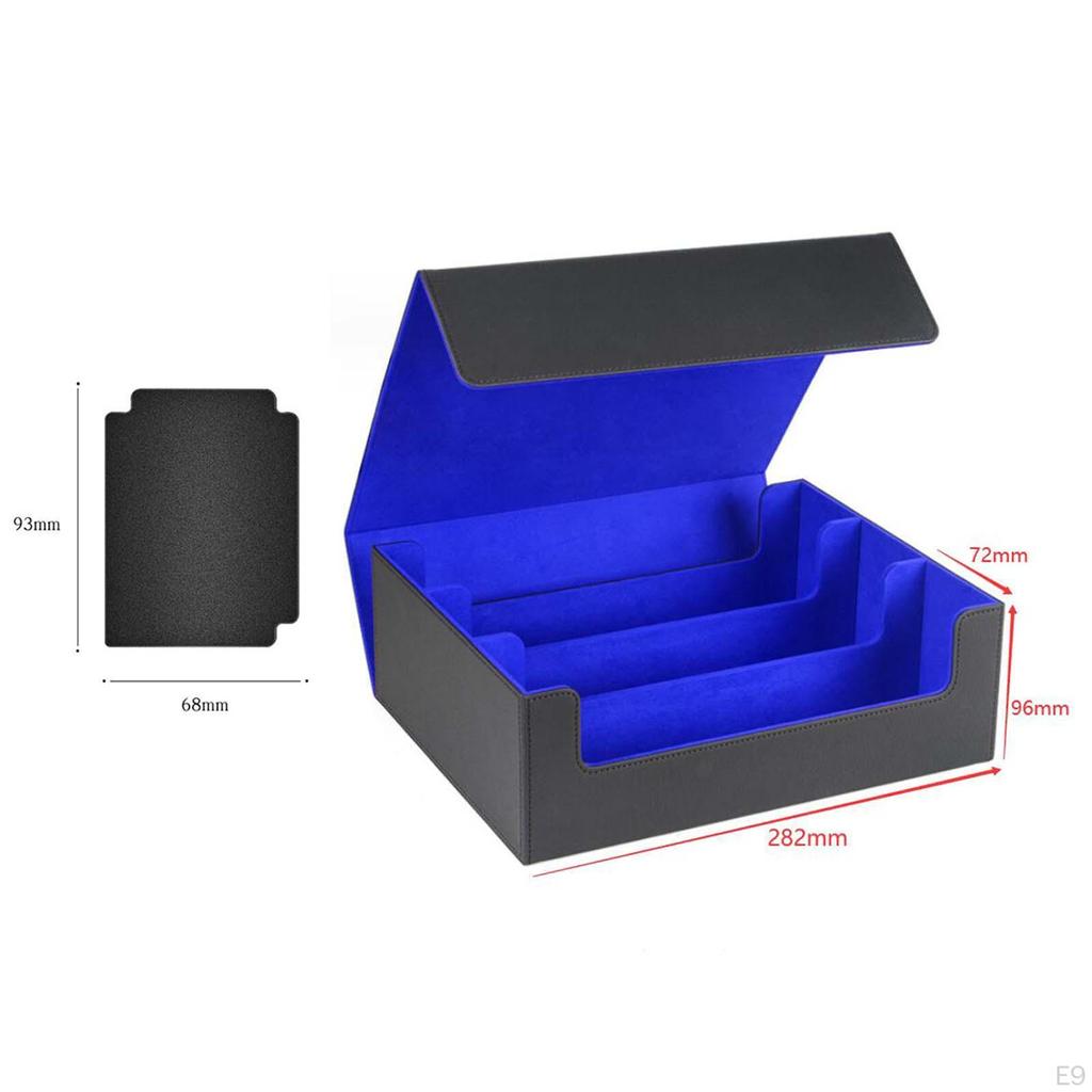 Trading Card Deck Box for 1800+ Cards Sports Case with 4 Dividers
