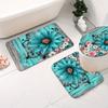 Ensemble de rideau de douche Art Moderne 4 pièces avec tapis de bain antidérapant, housse de siège de toilette, tapis contour et 12 crochets, Décoration de salle de bain
