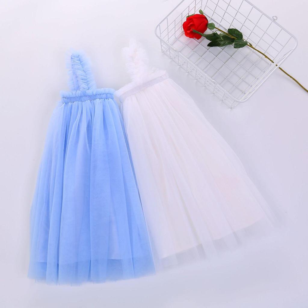 New Girls' Summer Rainbow Mesh Princess Dress & Tutu Skirt