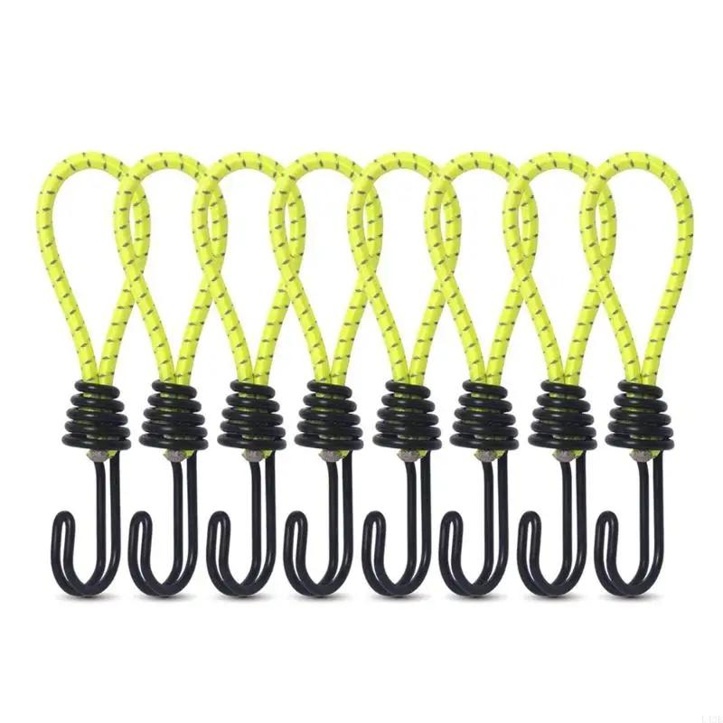Bungee Cords with Hooks, Metal Shock Cord Hook Tent Elastic Rope Stretch Strap