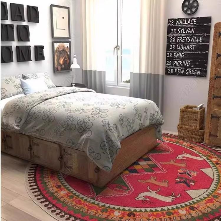 Persian Ethnic Style Round Living Room Carpet Water Absorption NonSlip Cold Blanket DirtResistant And Easy To Take Care Of Carpet Crystal Velvet