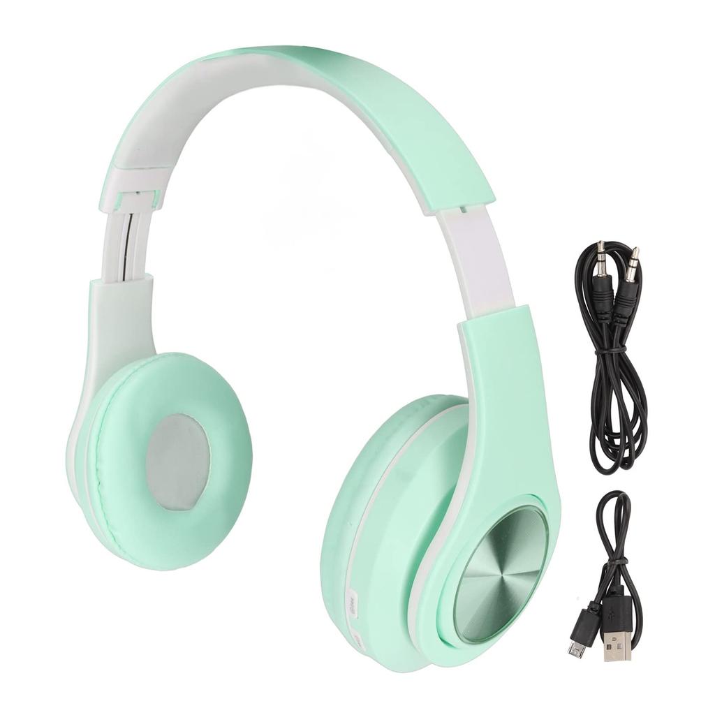 RGB Headset, Foldable and Retractable Headphones with Breathing Light, 65 Hours Playtime, with Mic, HiFi Stereo, Deep Bass, for Travel and Studying