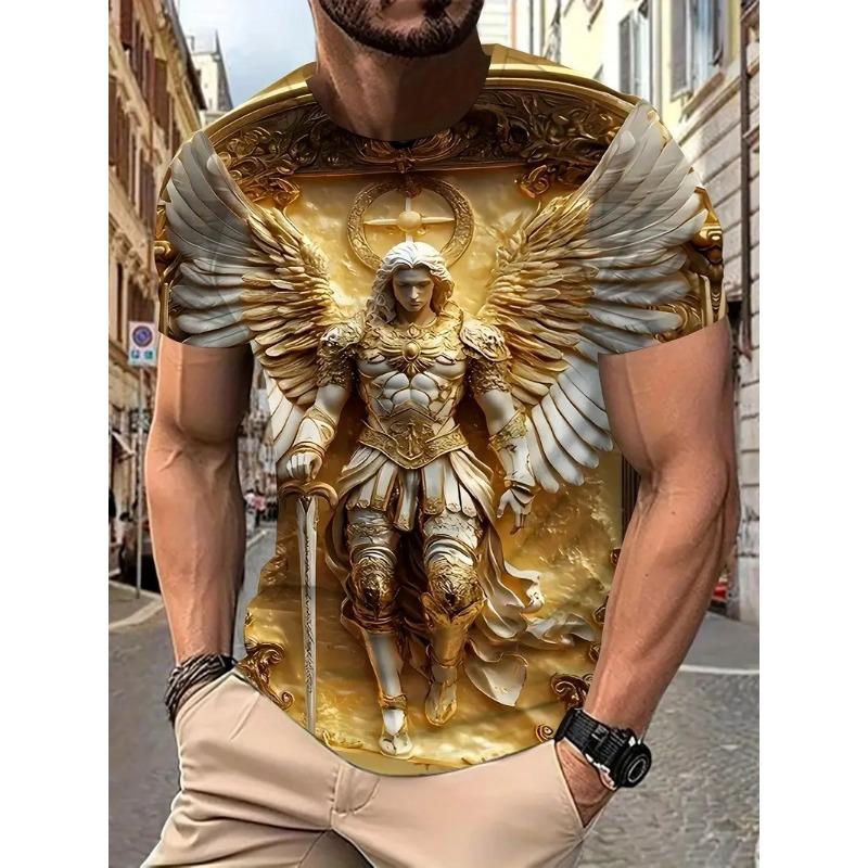 New Demon Angel 3D Print T-Shirts Men Women Summer Round Neck Short Sleeve