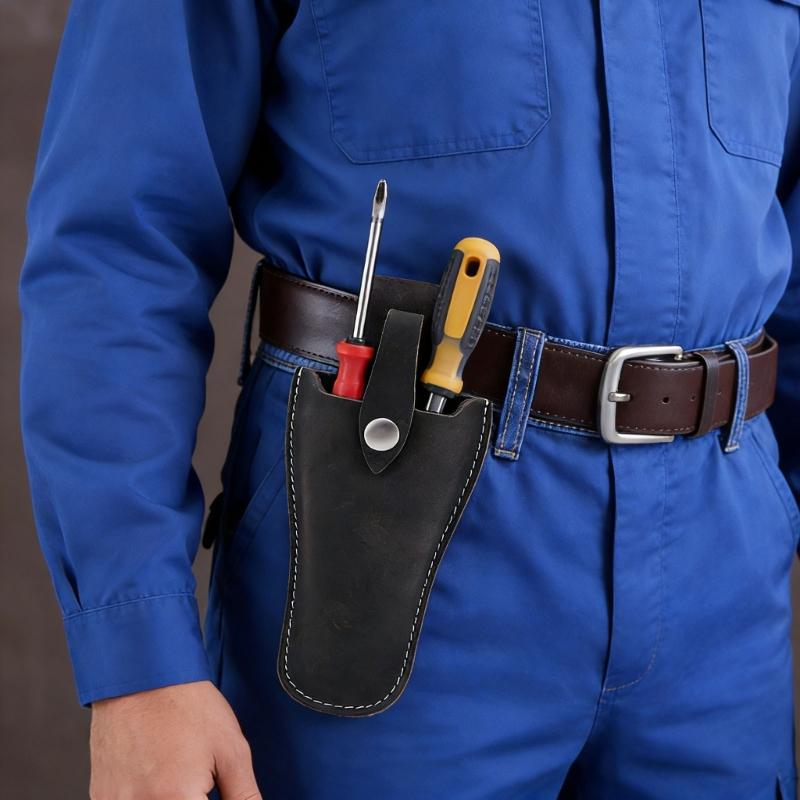 Premium Leather Scissor Sleeve Protectors Tool Carriers For Safe Storage And Easy Carrying With Secure Buckles Design