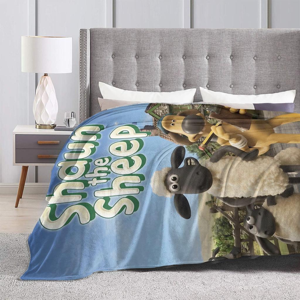 Coperte Calde Morbide di Pecora Shaun Coperta Plaid Peluche da Campeggio Copriletto in Flanella Novità per Soggiorno Copri Divano Letto