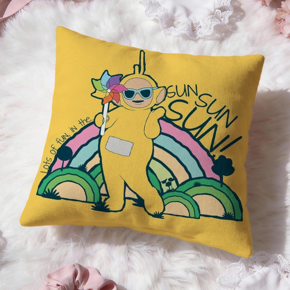 Cute T-Teletubbies Cushion Cover Premium Comfort Reversible Pillow Cove -Two in One Design for Any Room & Car Interior