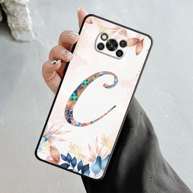 Blumenmuster Blatt Buchstaben Kunst für Xiaomi Poco X3 Nfc X4pro X5 M3 für Mi 12 13 11 10 10t 8 Note10 Lite 11ultra 11t Pro F1 Abdeckung