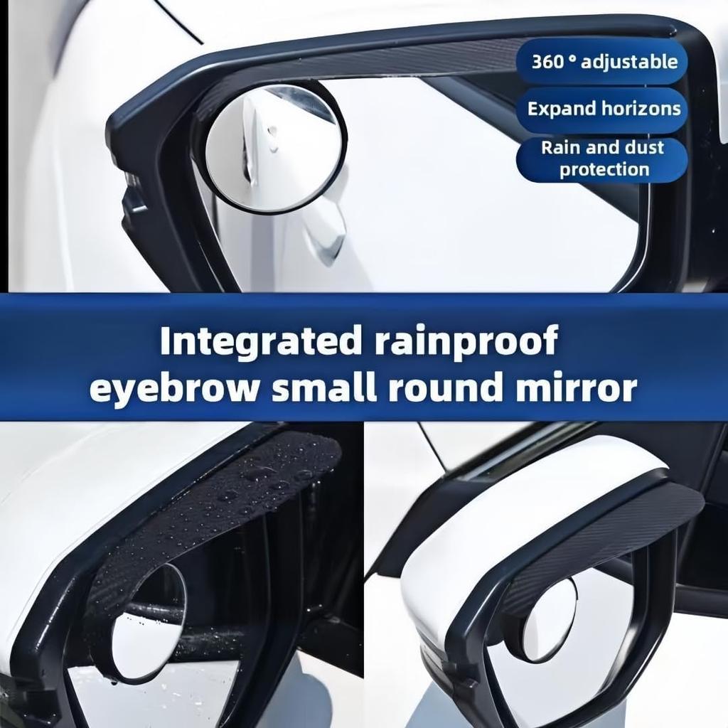 Car Blind Spot Mirror and Rearview Mirror Rain Cover, 2-in-1 Multi-functional Design for Enhanced Safety Driving with Expanded Field of View