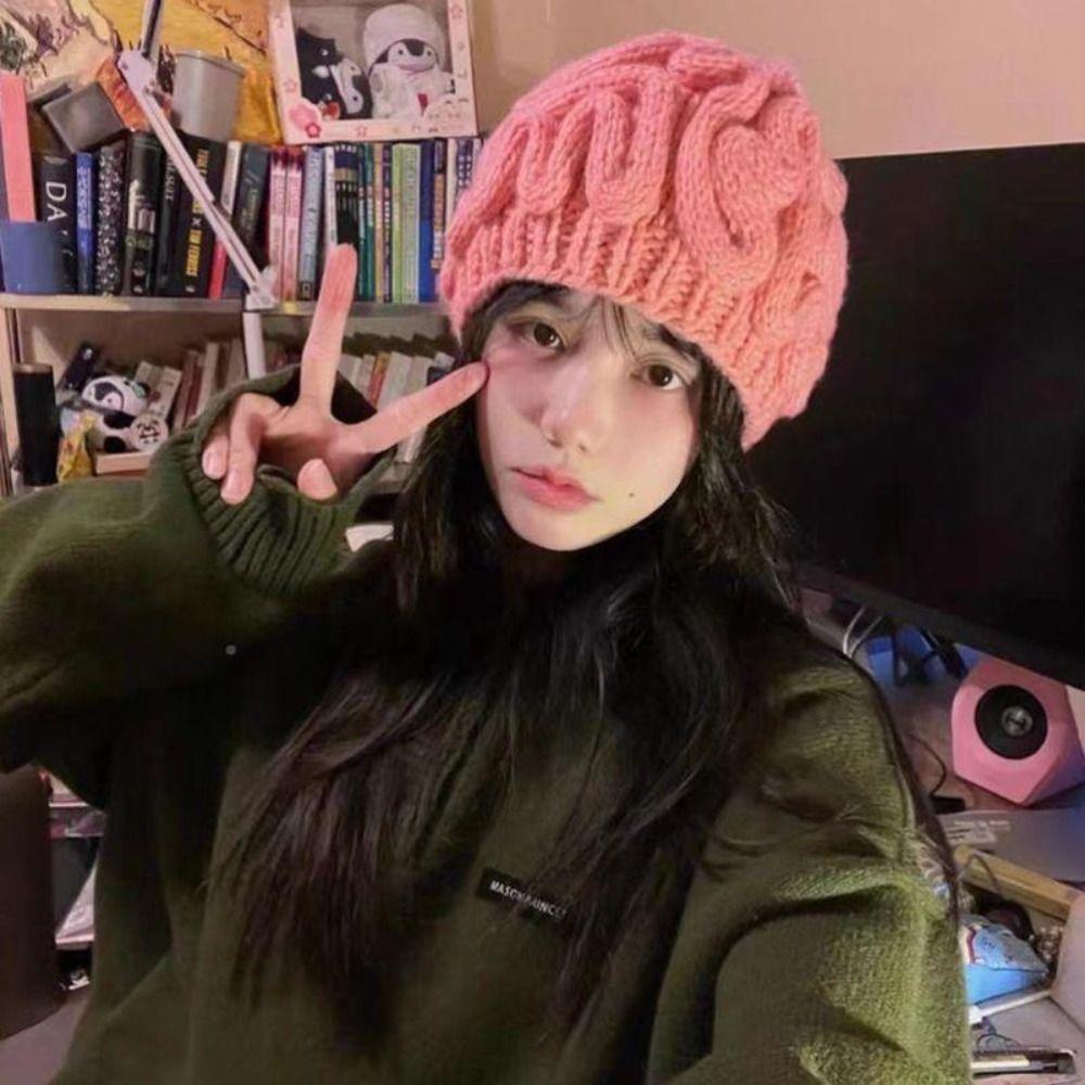 Playful Brain Pullover Cap Creative Funny Brain Beanie Windproof Knitted Brain Hat Cycling