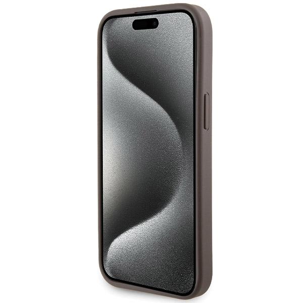 Guess Guhcp15Spgs4Tdw Iphone 15 / 14 / 13 6.1 Brązowy/Brown Hardcase Grip Stand 4G Triangle Strass