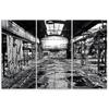 Dreiteiliger Leinwanddruck Old Factory Black White