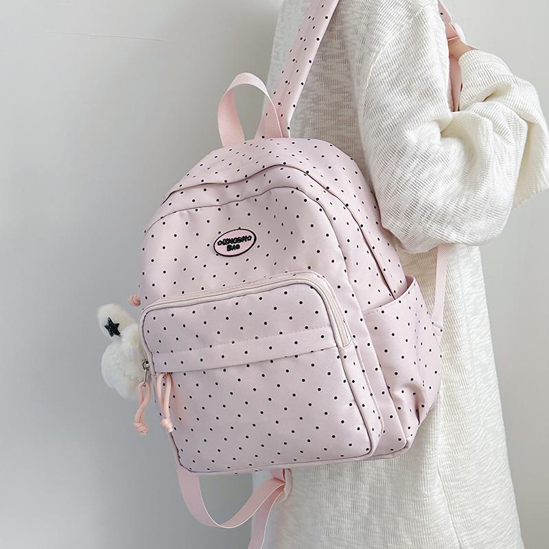 Mochila Estampada de Bolinhas Mochila Escolar Infantil Mochila Pequena Leve