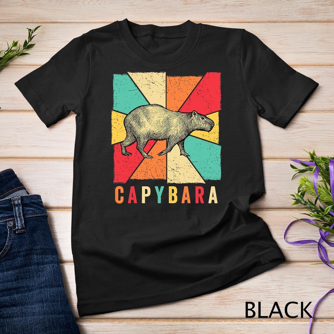 Retro Vintage Style Capybara Design - Capybara T-Shirt Mens Womens Tees Top Unisex T-Shirt Mens Womens Tees Top L