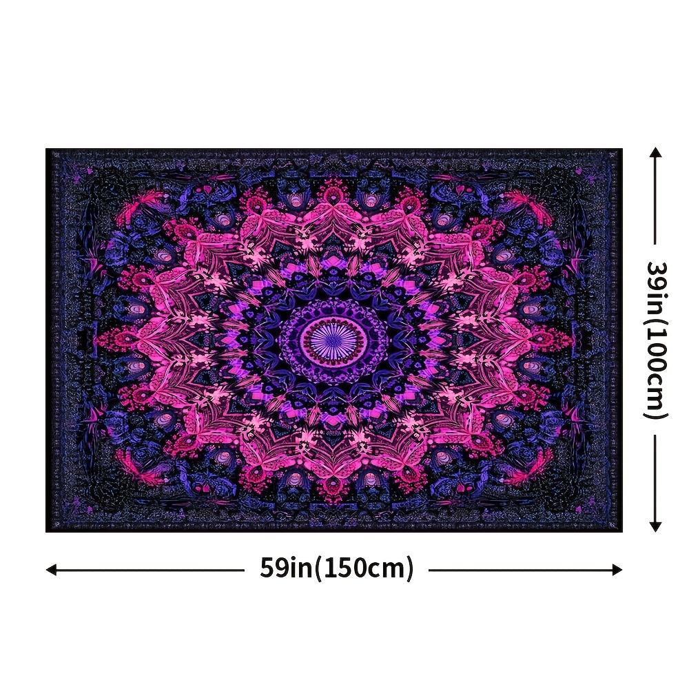 1 sztuka, żywy gobelin Mandala w stylu boho - wzory niebieskie i czerwone, odpowiedni do dekoracji wewnątrz/na zewnątrz