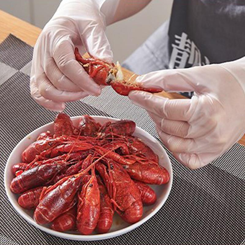 100Pcs Latex Free Gloves Tpe Disposable Gloves Transparent Non-Slip Acid Work Safety Food Grade Household Cleaning Gloves