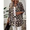 Spring New Elegant Long Sleeve Leopard Print Shirt Women Tops Fashion Loose Casual Blouse Women Vintage Single Breasted Street Female Blouses 25874