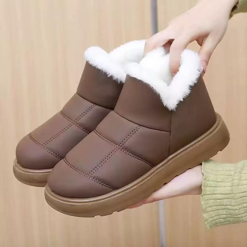 Women'S Shoes Winter Velvet Thickened Warm Cotton Shoes Waterproof And Non-Slip Casual Short Boots Soft Sole Comfortable Tide Snow Boots