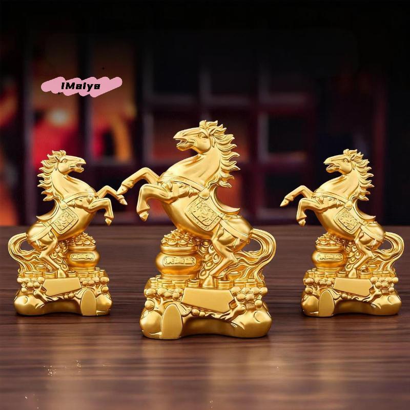 M- PVC Statue 2026 Year Of The Horse Feng Shui Zodiac Animal Sculpture Fortune Wealth Ornament For Desktop Bookshelf Decorative