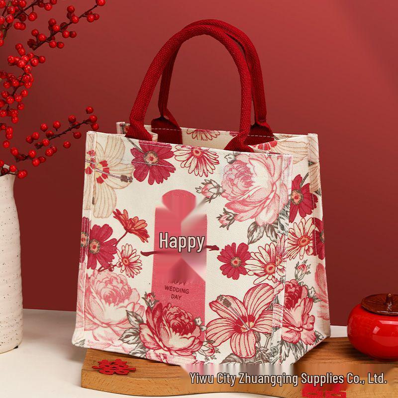 Bridesmaid Tote Bag - Large Canvas Wedding Gift Bag for Guests