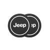 2Pcs Leather Coaster Anti-noise Water Cup Pad Cushion For Jeep Renegade Compass Grand Cherokee Wrangler Patriot Liberty Rubicon AJR1