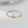 18K Gold-Plated Thin Square Diamond Fashion Ring
