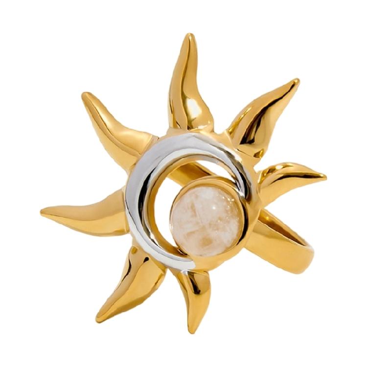 

Geometric Sun and Moon Dating Rings Adjustable Opening Rings Unique Finger Jewelry Suitable for Party and Daily Wear 1