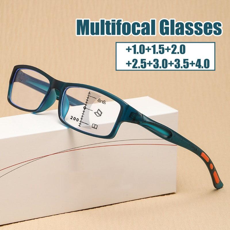 7 Colors Multifocal Reading Glasses for Men ladies Trendy Retro Square Progessive Glasses Classic HD Lens Presbyopia Eyeglasses