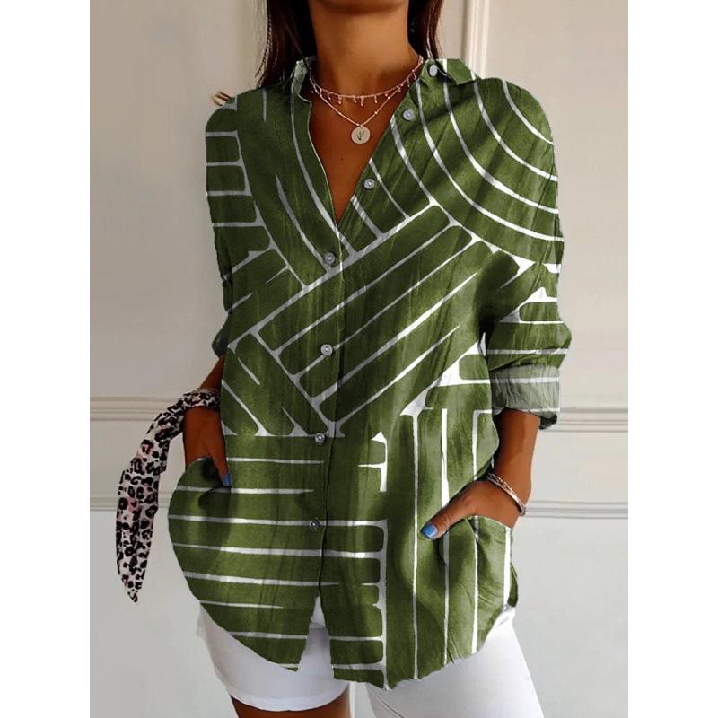 3D Abstract Pattern Women's Long Shirt with Drop Shoulder Sleeves