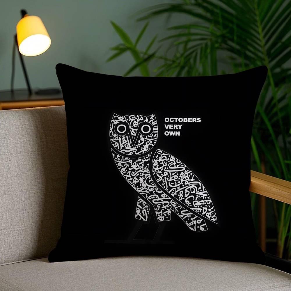 Octobers Very Own-O Owls Ovo Pillow Case Anti-Dustmite Pillowcase Invisible Zipper Silky Short Plush Sofa Cushion Cover