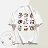 2026 Summer HelloKitty Cartoon Graphic Tee Casual Short Sleeve Cotton Tops for Adults Kids Lovely Kawaii Streetwear Style
