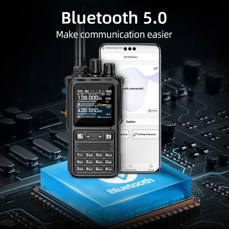 UV110D Walkie Talkie 1 Pieces Long Range Portable Handheld Talkie-walkie Blue-tooth Phone APP Programming Two Way Radio