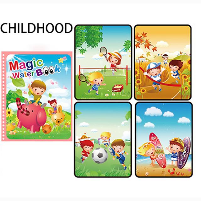 1ks Kouzelná kniha Kreslení vodou Montessori hračky Opakovaně použitelné omalovánky Kouzelná kniha kreslení vodou Senzorické hračky pro ranou výchovu