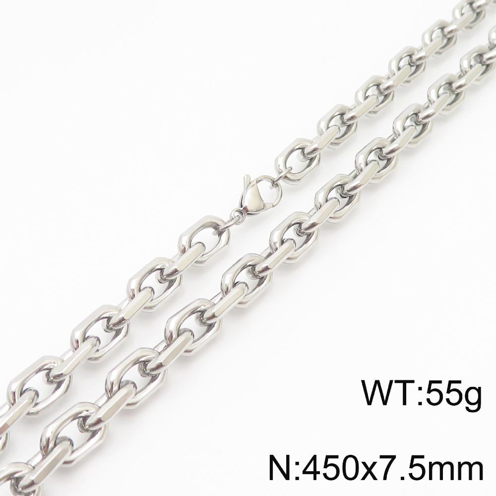 European and American Domineering Personality Black-plated Edging O-chain Titanium Steel Men's Bracelet Necklace