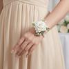 Set Of 2 Pieces Silk Flower Corsage Artificial Flower Rose Corsage Bracelet  for Valentine's Day